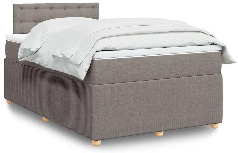 3287441 vidaXL Боксспринг легло с матрак, таупе, 120x200 см, плат