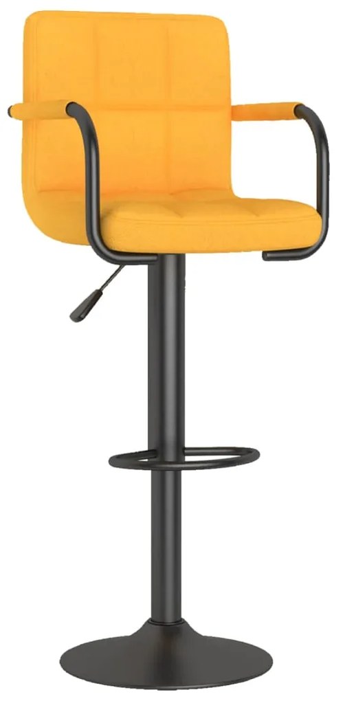 334632 vidaXL Бар табуретка, горчица жълто, текстил