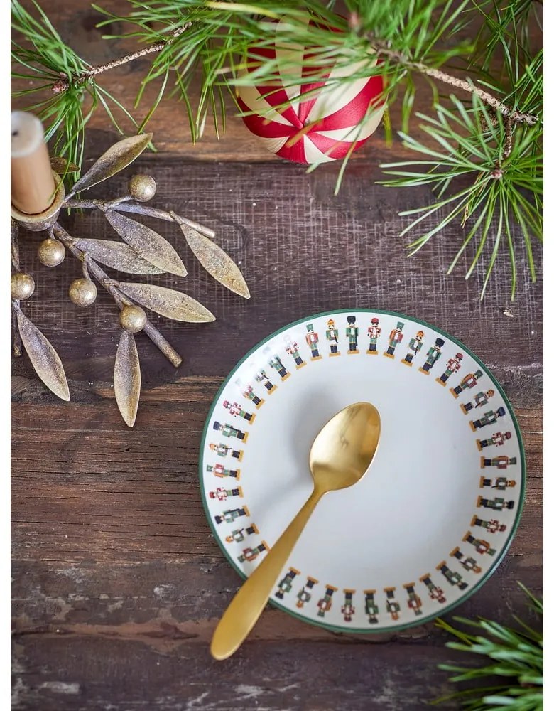 Кремава десертна глинена чиния с коледен мотив ø 16 cm Jolly – Bloomingville