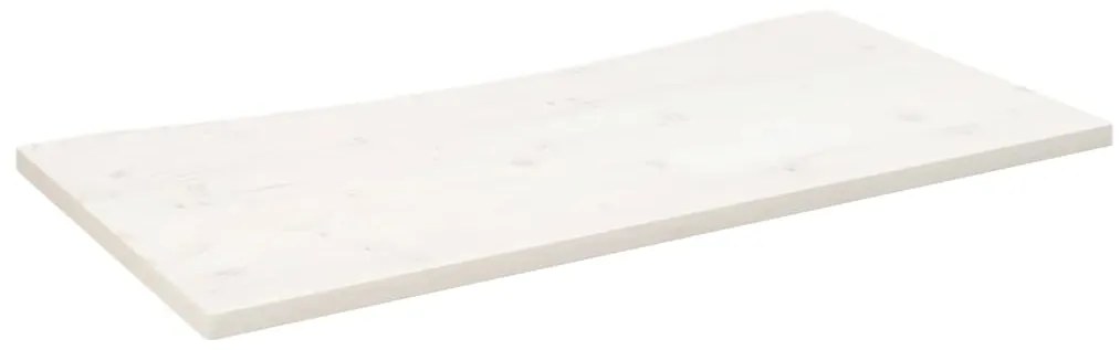 824446 vidaXL Плот за бюро, бял, 110x60x2,5 см, борово дърво масив