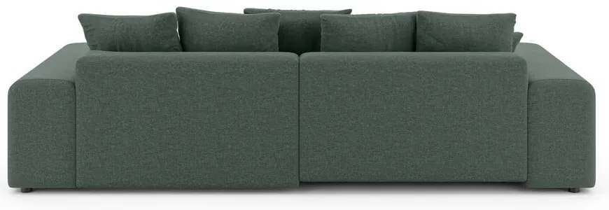 Тъмнозелен разтегателен ъглов диван с място за съхранение (променлив) Luma – Ropez