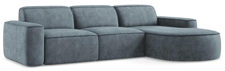 Сиво-син шенилов ъглов диван (десен ъгъл) Omao – Makamii