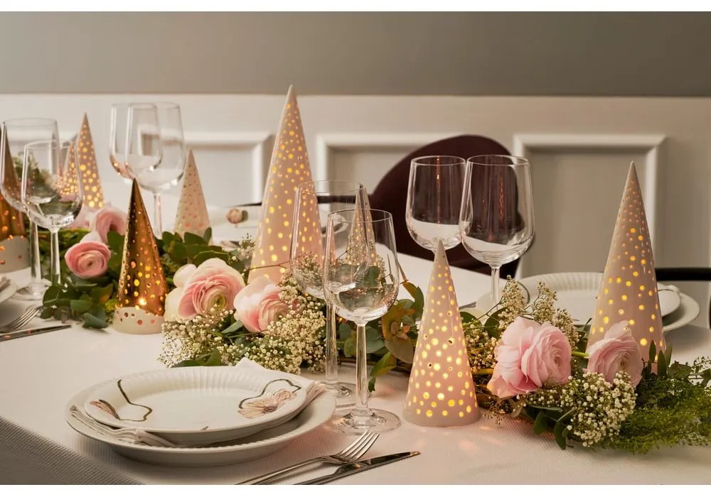 Бял коледен свещник, изработен от костен порцелан, височина 19 см Nobili - Kähler Design