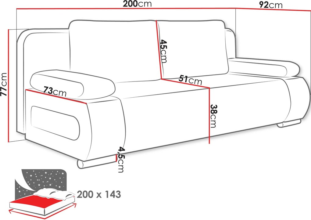 Sofa - Легло Emma M-Gkri