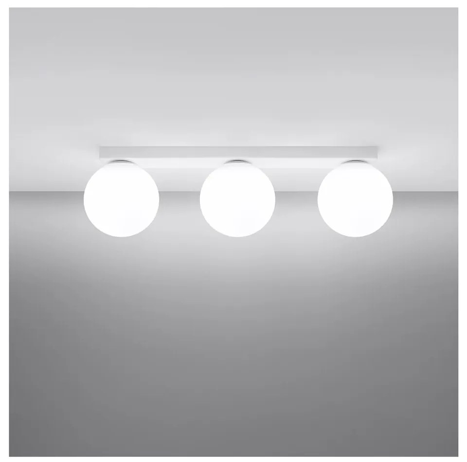 Бяла лампа за таван със стъклен абажур ø 12 cm Umerta - Sollux