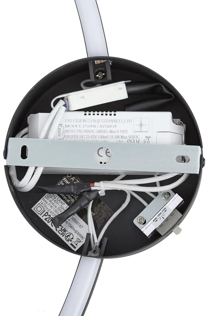 Дизайнерска стенна лампа черна 67cm вкл. LED 3-степенно димиране - Anello