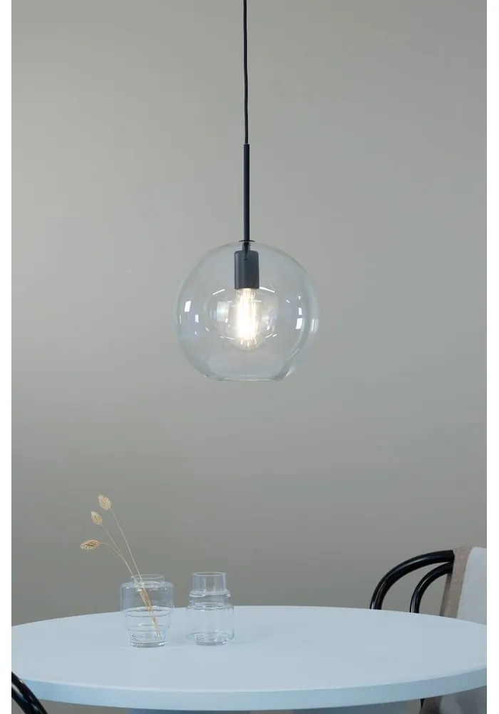 Черна висяща лампа със стъклен абажур 25x25 cm Patera - Markslöjd