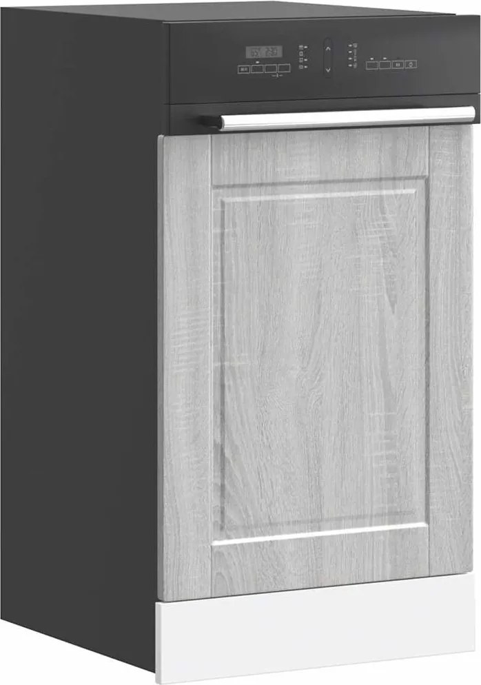 854133 vidaXL Панел за съдомиялна машина, Porto, сив сонома, 45x1,5x57 см, инженерно дърво