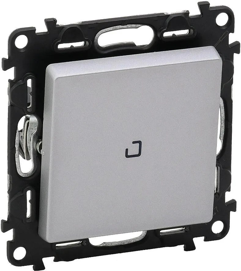 Legrand Еднополюсен ключ с подсветка LED 3мА цвят алуминий Valena Life  - 752304