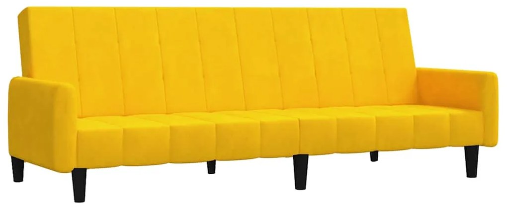 375781 vidaXL 2-местно разтегателно канапе, жълто, кадифе
