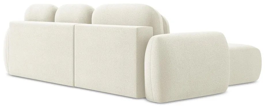 Бежов разтегателен ъглов диван с място за съхранение от букле (ляв ъгъл) Pele – Makamii