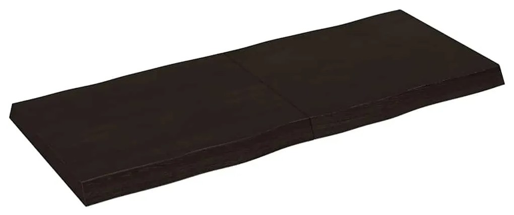 364025 vidaXL Плот за маса тъмнокафяв 120x50x(2-6) см обработен масивен дъб