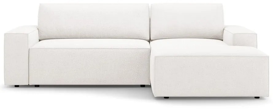 Бял разтегателен ъглов диван от букле (десен ъгъл) Jodie – Micadoni Home