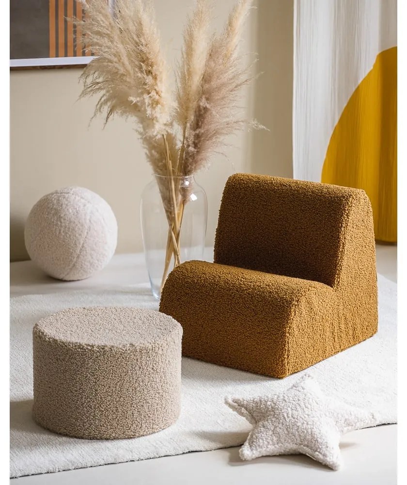 Светлокафяв детски пуф от букле – Wigiwama