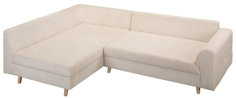 Кремав ъглов диван от велур (ляв ъгъл) Ariella - Ropez
