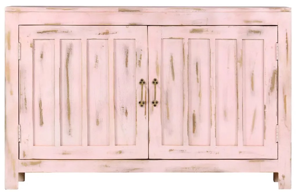 247764 vidaXL Сайдборд, светлорозов, 110x35x70 см, мангово дърво масив