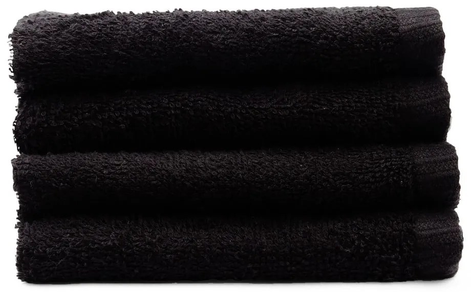 Черни бързосъхнещи памучни кърпи от тери в комплект от 4 бр. 30x30 cm Quick Dry – Catherine Lansfield