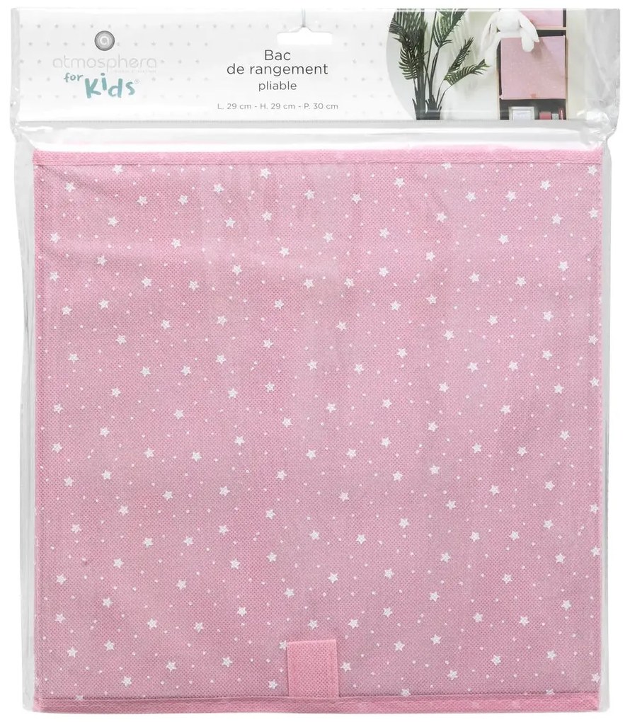 Кутия за съхранение Stars 29 x 29 см розова