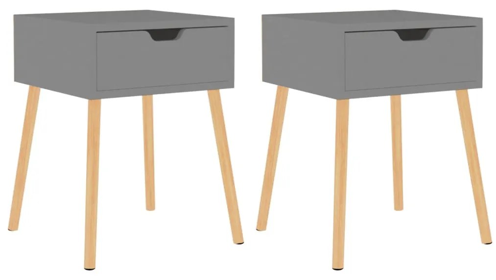 326800 vidaXL Нощни шкафчета, 2 бр, сиви, 40x40x56 см, инженерно дърво