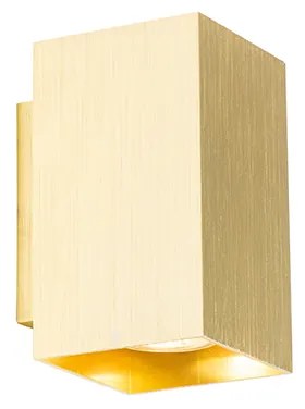 Модерна стенна лампа златиста квадратна 2-светлина - Sandy