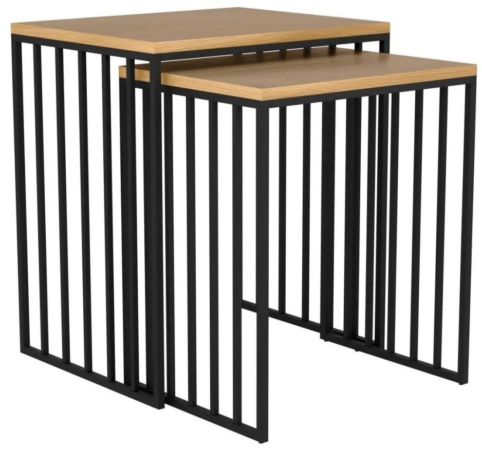 Eglo 424143 - Комплект от 2 странични масички TOZAWA, кафяво/черно