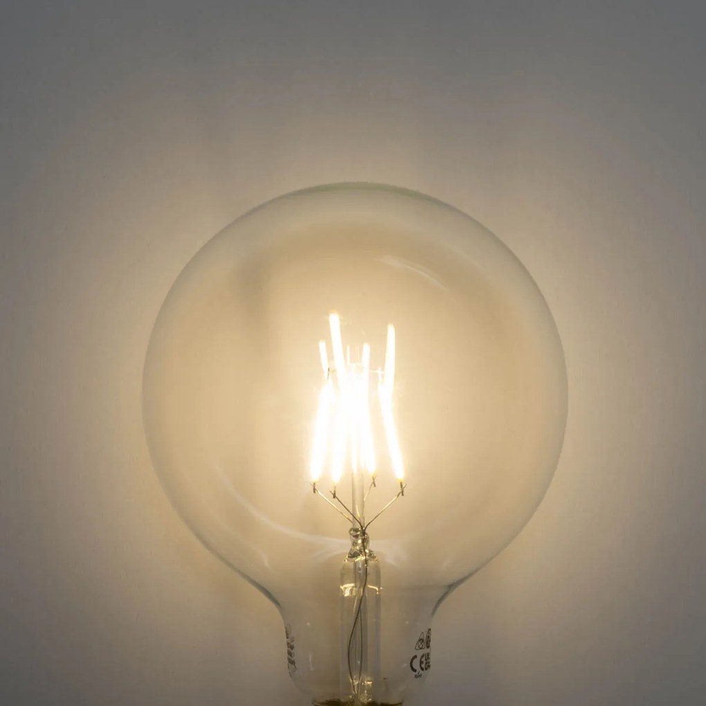 Комплект от 5 E27 3-степенна димируема LED спирална филаментна крушка G125 4W 450lm 3000K