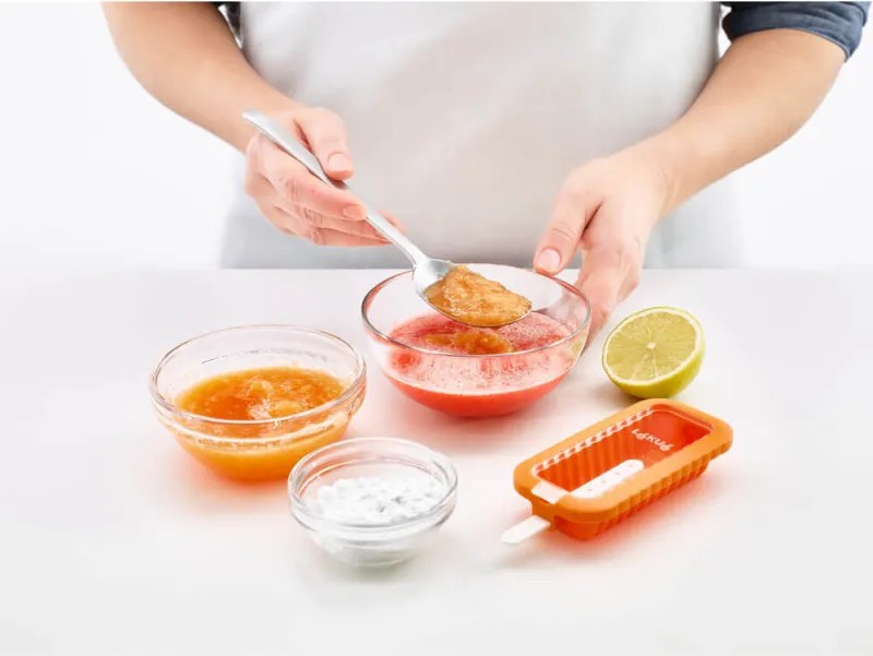 Комплект от 4 различни форми за сладолед на клечка Lekue 1009045, 220 мл, -20°C / +100°C, Капачета, Многоцветен