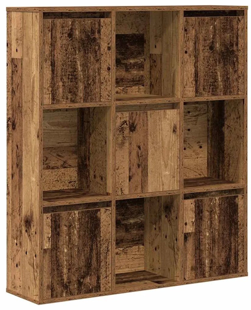 860407 vidaXL Библиотека, старо дърво, 89x24x101,5 см, инженерно дърво