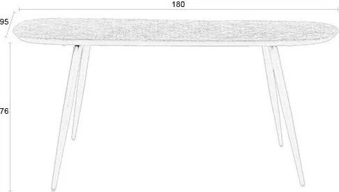 Трапезна маса от масивно тиково дърво 90x180 cm Webster – White Label