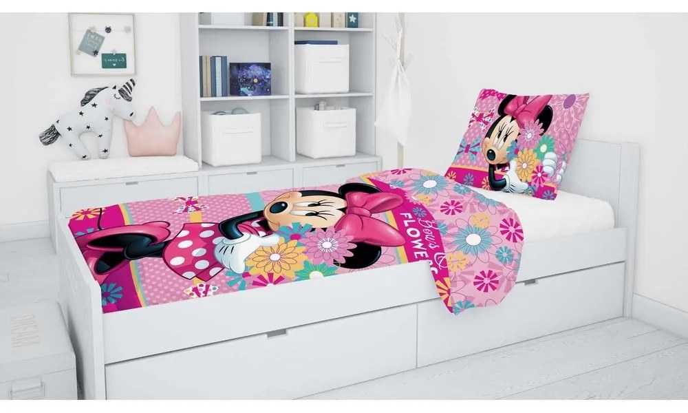 Единично памучно детско спално бельо 140x200 cm Minnie – Jerry Fabrics