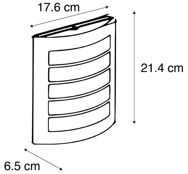 Външна стенна лампа черна IP44 с датчик за здрач - Miro