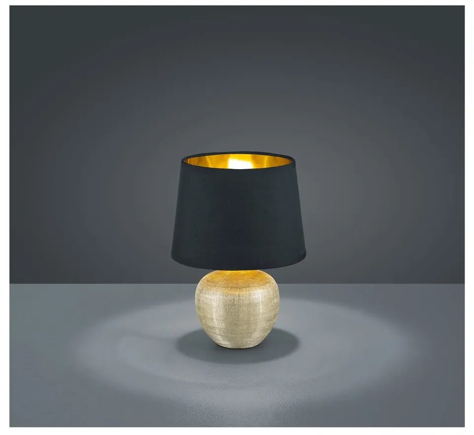 Черна настолна лампа от керамика и плат, височина 26 cm Luxor - Trio