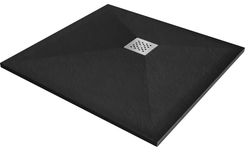 Mexen Stone+ квадратен композитен душ под 90 x 90 см, черен - 44709090