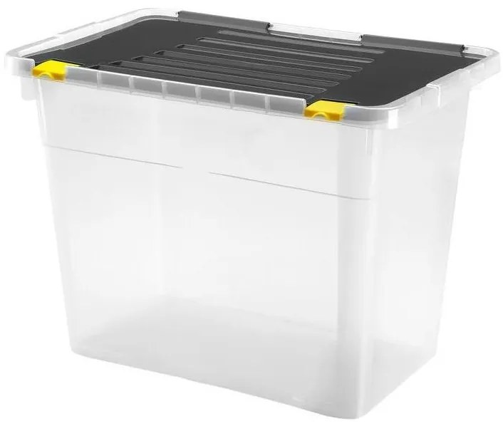 Кутия за съхранение 100 л, черна/прозрачна