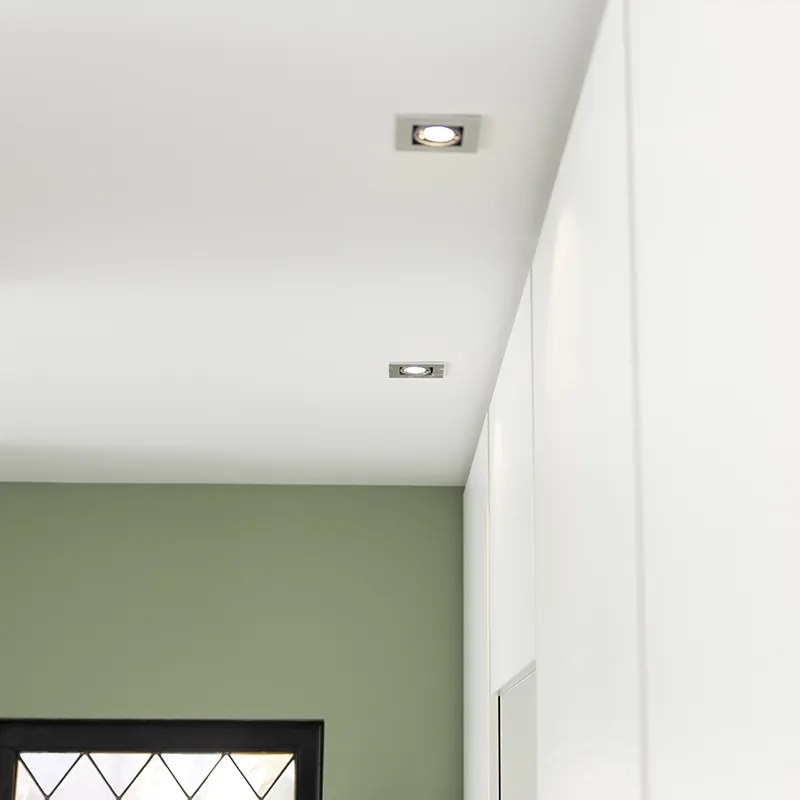 Комплект от 6 модерни вградени прожектора алуминиеви въртящи се и накланящи се GU10 50mm - Qure