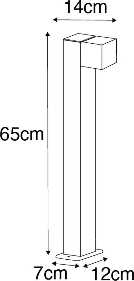 Интелигентна подова лампа за външен монтаж черна 65 см IP44 с WiFi GU10 - Baleno