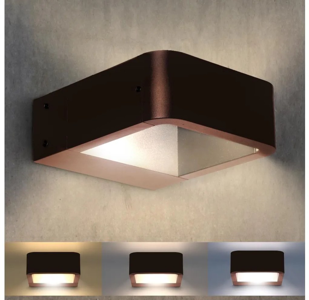 Brilagi - LED външно осветително тяло BARI LED/7W/230V 3000/4000/6000K кафяво IP54