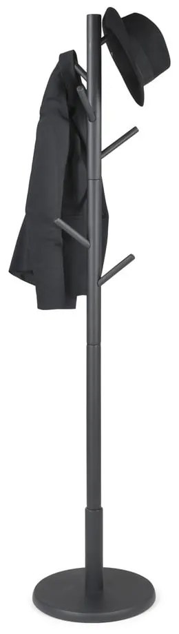 Черна стойка за връхни дрехи от масивно каучуково дърво ø 36x170 cm Bro – Spinder Design