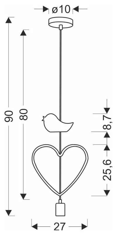 Детска лампа в бяло и розово с метален абажур Single - Candellux Lighting