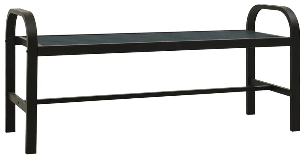 317137 vidaXL Градинска пейка, 124,5 см, стомана и WPC, черна