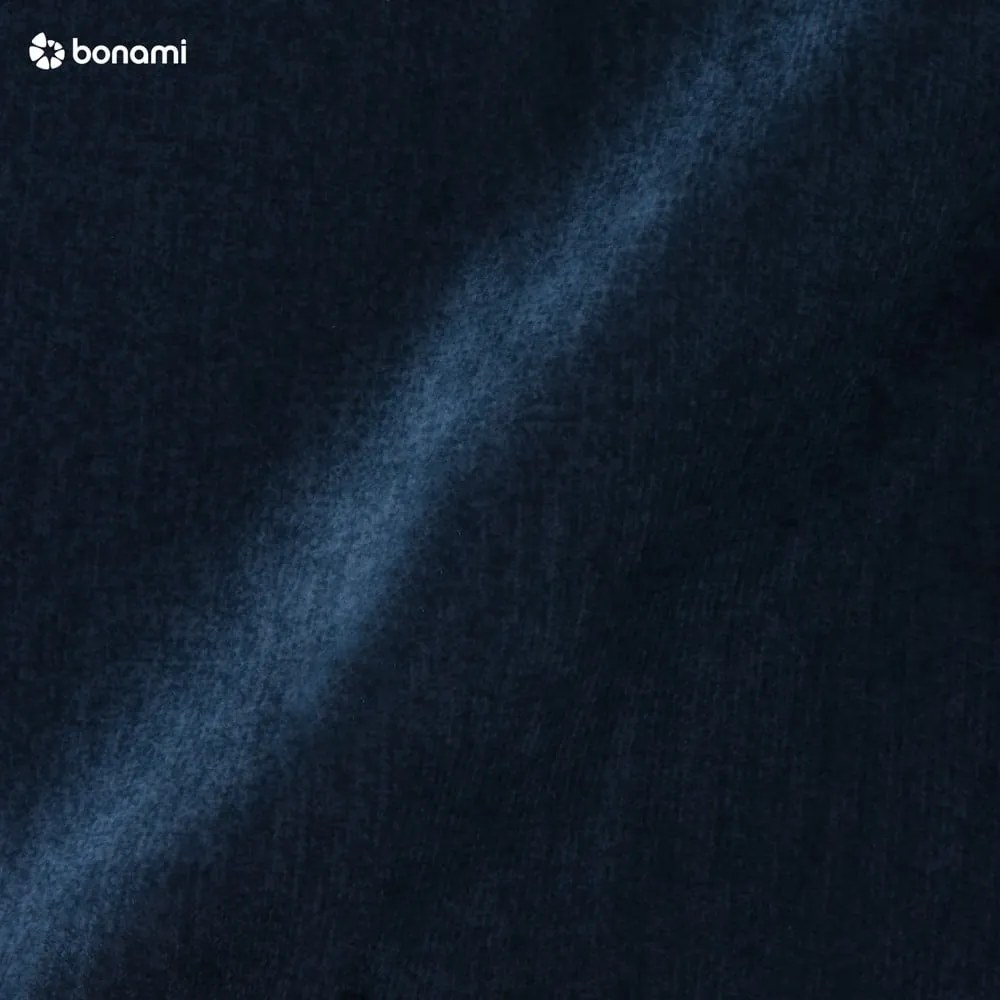 Син кадифен разтегателен ъглов диван с място за съхранение (десен ъгъл L форма) Laurence – ELTAP