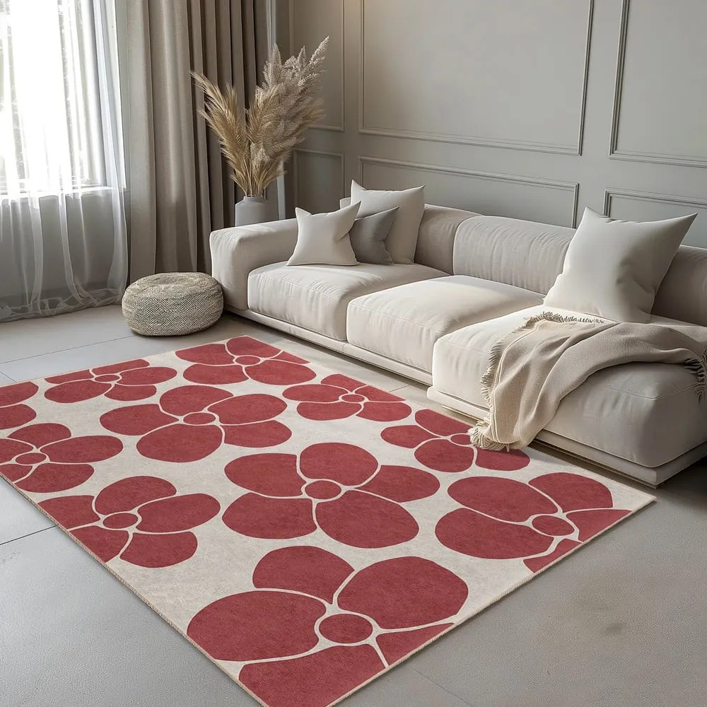 Червен килим подходящ за пране 120x180 cm Red Meadow – Mila Home