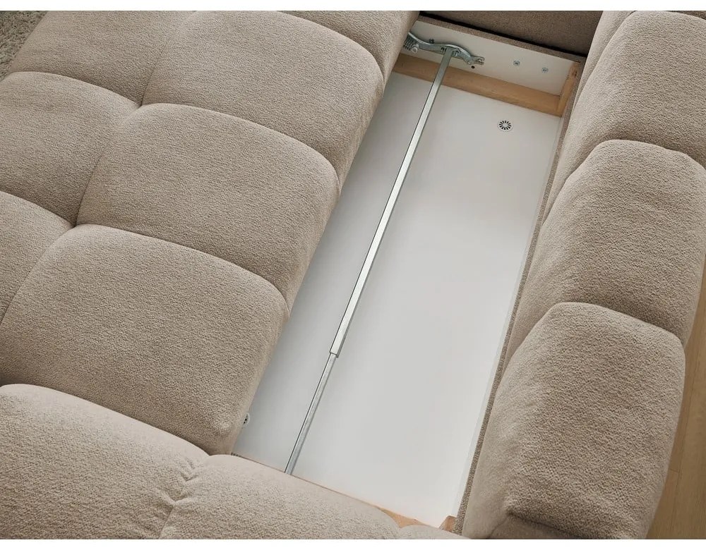 Кафяво-сив шенилов сгъваем/с място за съхранение ъглов диван (ляв ъгъл/L форма) Everest – Bobochic Paris