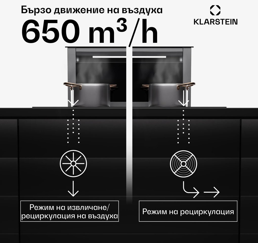 Klarstein Royal Flush Eco Slim 60, абсорбатор, 60 см, 650 м³/ч, A+