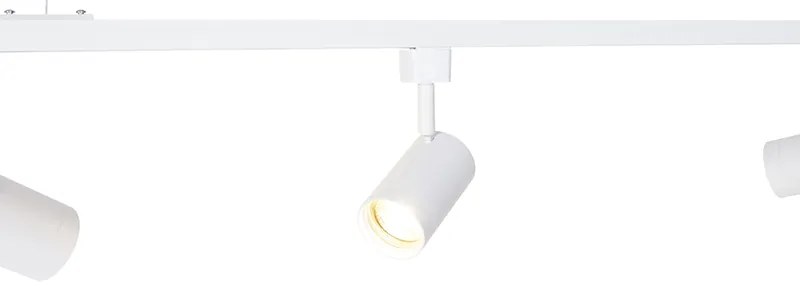 Модерна 1-фазна висяща релсова система с 5 прожектори бяла - Jeana