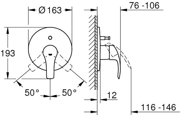 Exterior of the battery Душ Grohe Eurosmart II