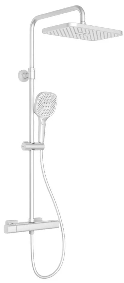 KFA Armatura 5756-910-44 - Душ комплект с термостатен смесител MALAGA бял