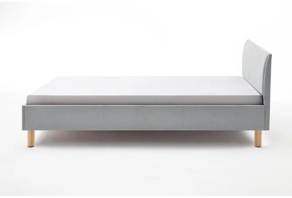 Синьо /сиво двойно легло 140x200 cm тапицирано без ламелно дъно Lena – Meise Möbel