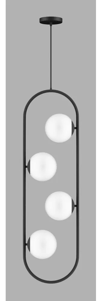 Черно висящо осветително тяло със стъклен абажур Club – Squid Lighting