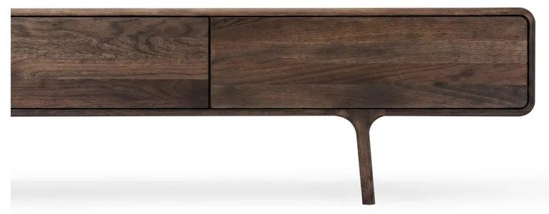 Кафява маса за телевизор от масивен дъб 220x45x45 cm Fawn – Gazzda